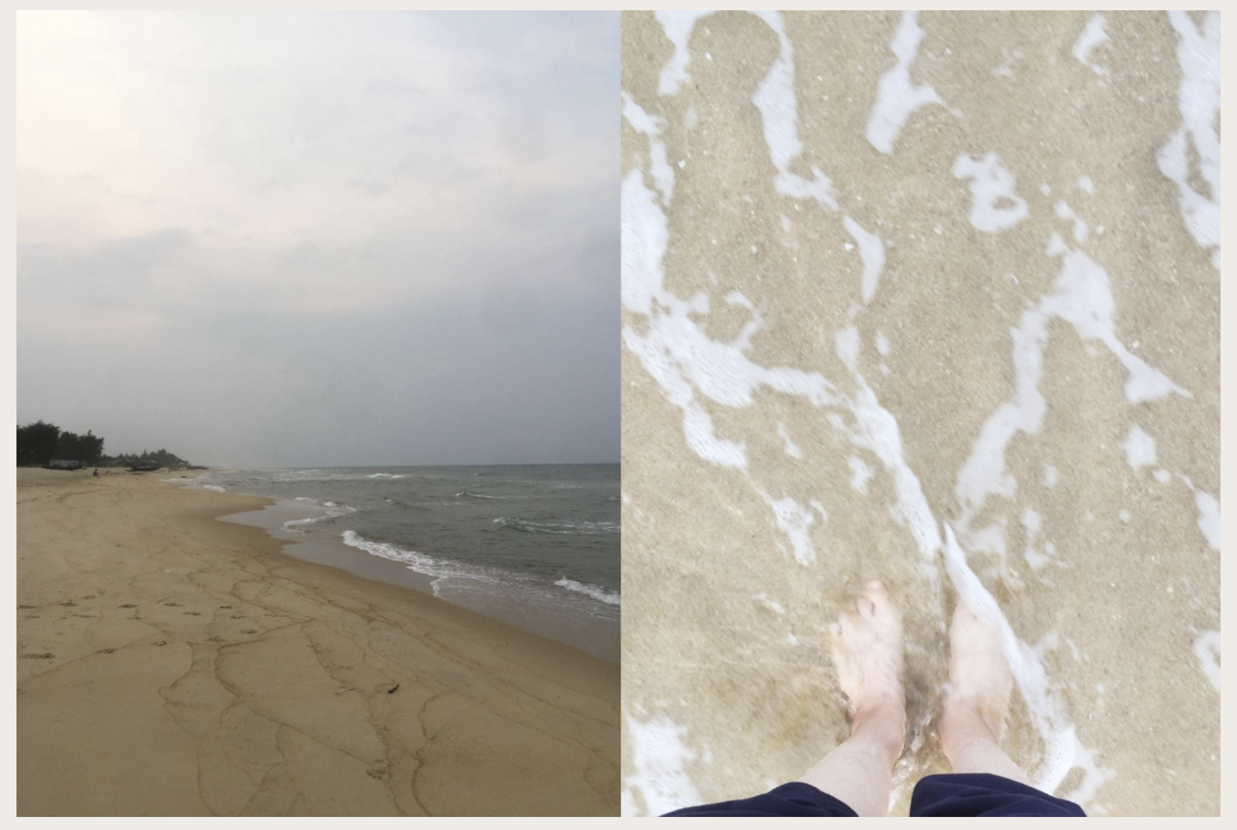 Phi Nguyen's feet at LOCATION during CITY fieldwork trip, YEAR. Photo: Phi Nguyen